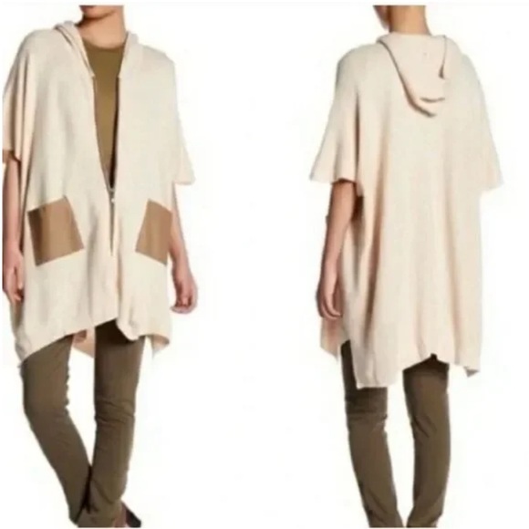 Walter Baker Michelle Zip Up Hoodie Wool Blend Poncho Size S - Picture 1 of 12